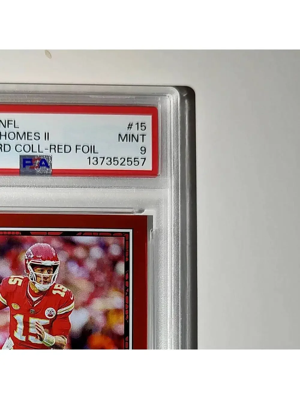 Patrick Mahomes 2024 Panini Sticker Collection 187/299 #15 Red Foil PSA 9 Mint